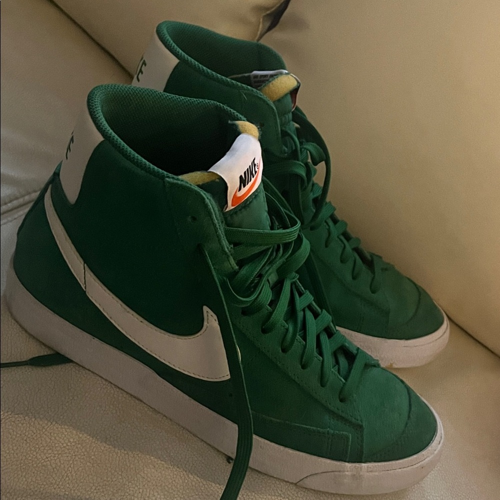 Nike Forest Green High-Tops with White Swoosh